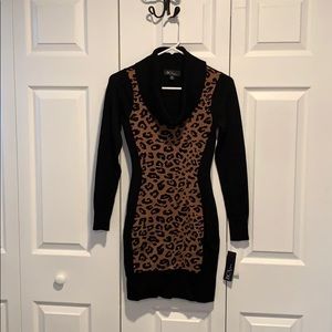 NWT! Black Cheetah Print Sweater Dress!💋